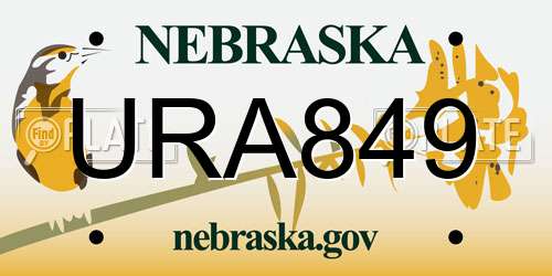 URA849 Nebraska License Plate