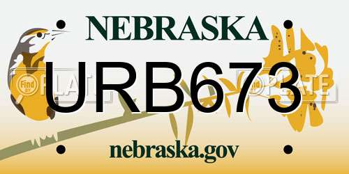URB673 Nebraska License Plate