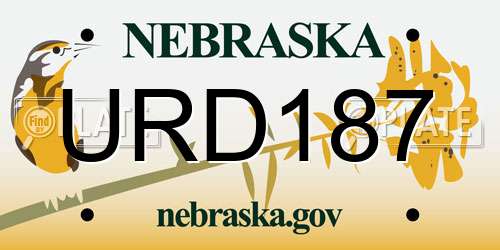 URD187 Nebraska License Plate