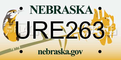 URE263 Nebraska License Plate