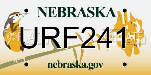 URF241 Nebraska License Plate