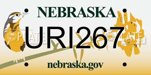 URI267 Nebraska License Plate