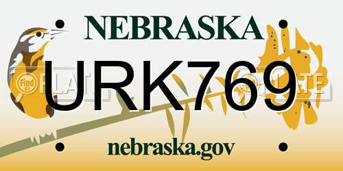 URK769 Nebraska License Plate