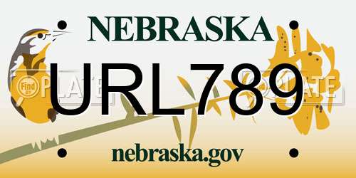 URL789 Nebraska License Plate