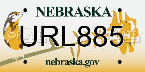 URL885 Nebraska License Plate