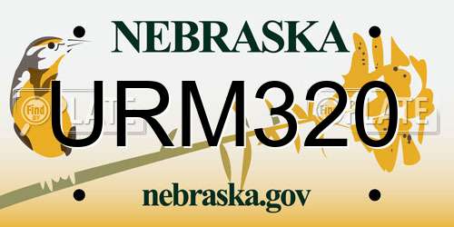 URM320 Nebraska License Plate