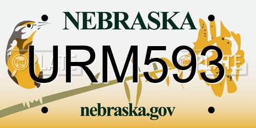 URM593 Nebraska License Plate