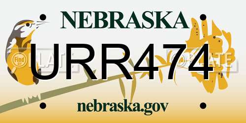 URR474 Nebraska License Plate