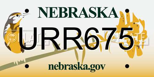 URR675 Nebraska License Plate