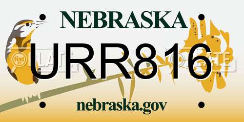 URR816 Nebraska License Plate