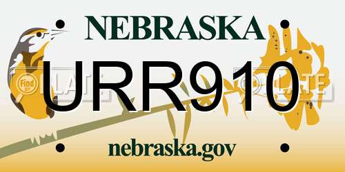 URR910 Nebraska License Plate