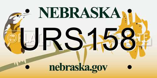 URS158 Nebraska License Plate