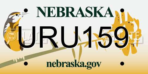 URU159 Nebraska License Plate