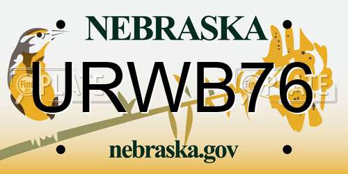 URWB76 Nebraska License Plate