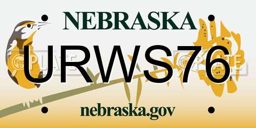 URWS76 Nebraska License Plate