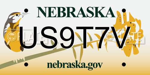 US9T7V Nebraska License Plate