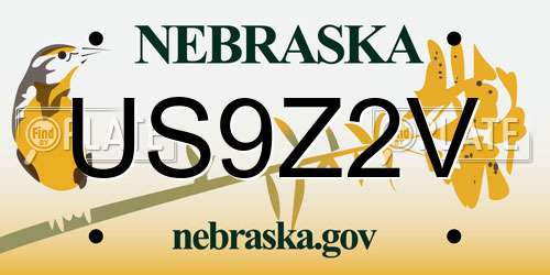 US9Z2V Nebraska License Plate