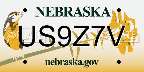US9Z7V Nebraska License Plate