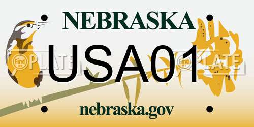 USA01 Nebraska License Plate