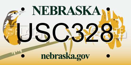 USC328 Nebraska License Plate
