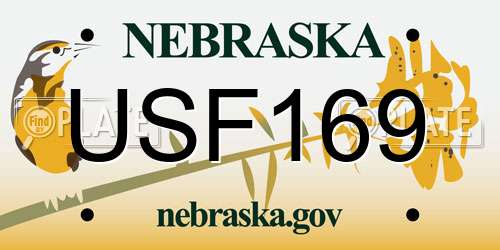 USF169 Nebraska License Plate