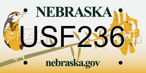 USF236 Nebraska License Plate