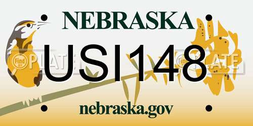 USI148 Nebraska License Plate