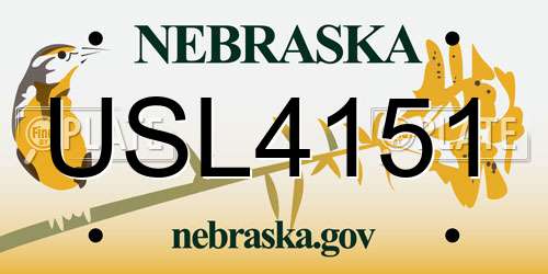 USL4151 Nebraska License Plate