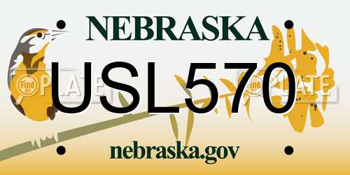 USL570 Nebraska License Plate