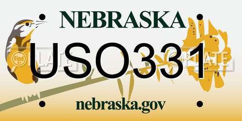 USO331 Nebraska License Plate
