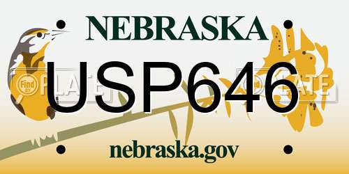 USP646 Nebraska License Plate
