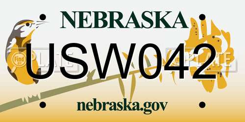 USW042 Nebraska License Plate