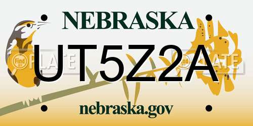 UT5Z2A Nebraska License Plate