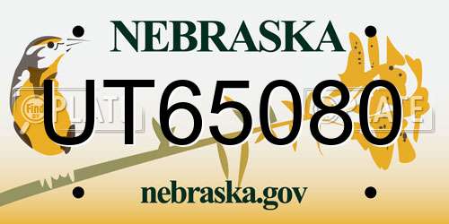 UT65080 Nebraska License Plate