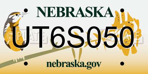 UT6S050 Nebraska License Plate