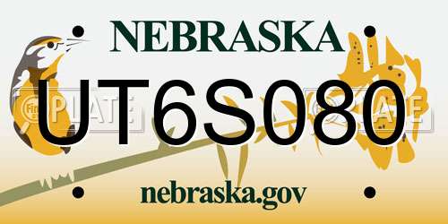 UT6S080 Nebraska License Plate