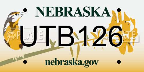 UTB126 Nebraska License Plate