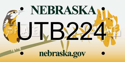 UTB224 Nebraska License Plate