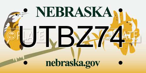 UTBZ74 Nebraska License Plate