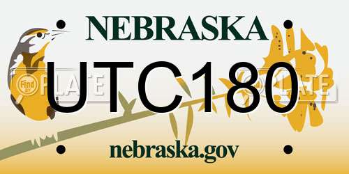 UTC180 Nebraska License Plate