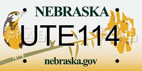 UTE114 Nebraska License Plate