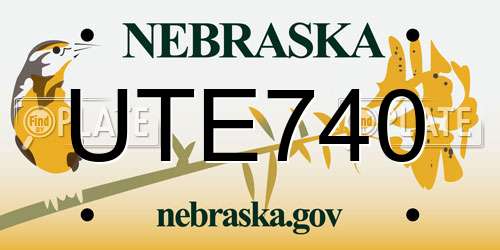 UTE740 Nebraska License Plate