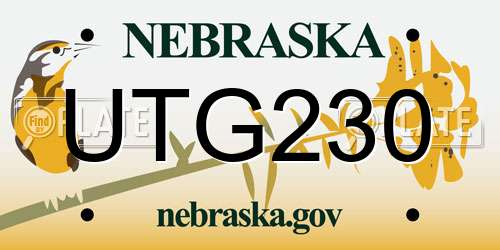 UTG230 Nebraska License Plate