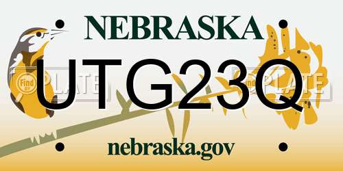 UTG23Q Nebraska License Plate