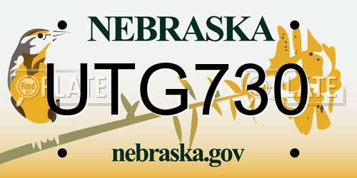 UTG730 Nebraska License Plate