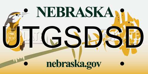 UTGSDSD Nebraska License Plate