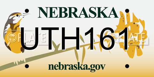 UTH161 Nebraska License Plate