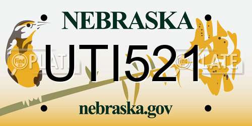 UTI521 Nebraska License Plate