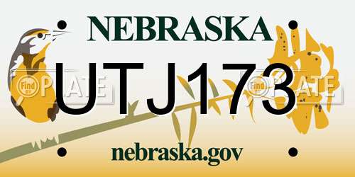 UTJ173 Nebraska License Plate