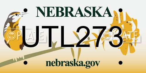 UTL273 Nebraska License Plate
